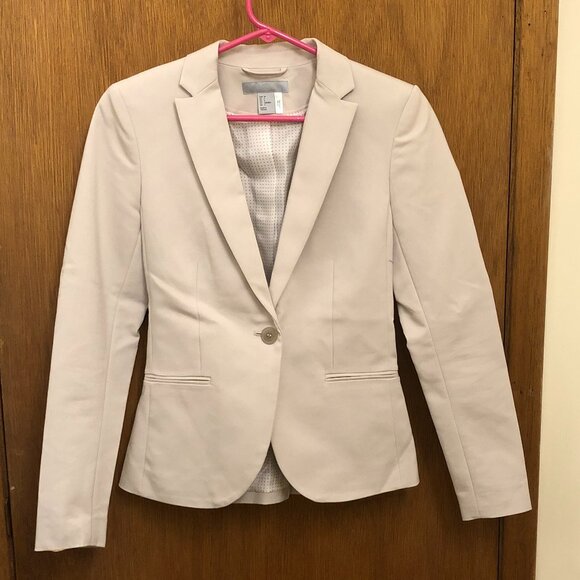 H&M cream fitted blazer - Size 4 - Picture 3 of 6
